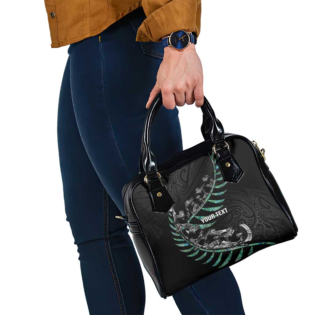 Custom New Zealand Silver Fern Rugby Shoulder Handbag Aotearoa Kiwi Maori Pattern