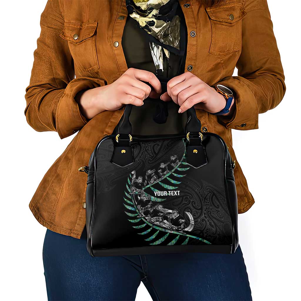 Custom New Zealand Silver Fern Rugby Shoulder Handbag Aotearoa Kiwi Maori Pattern