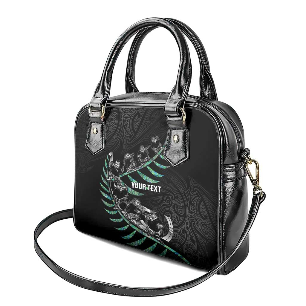 Custom New Zealand Silver Fern Rugby Shoulder Handbag Aotearoa Kiwi Maori Pattern