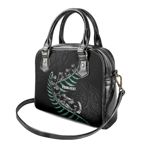 Custom New Zealand Silver Fern Rugby Shoulder Handbag Aotearoa Kiwi Maori Pattern