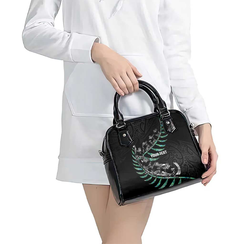 Custom New Zealand Silver Fern Rugby Shoulder Handbag Aotearoa Kiwi Maori Pattern