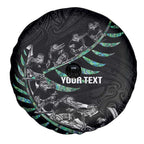 Custom New Zealand Silver Fern Rugby Spare Tire Cover Aotearoa Kiwi Maori Pattern