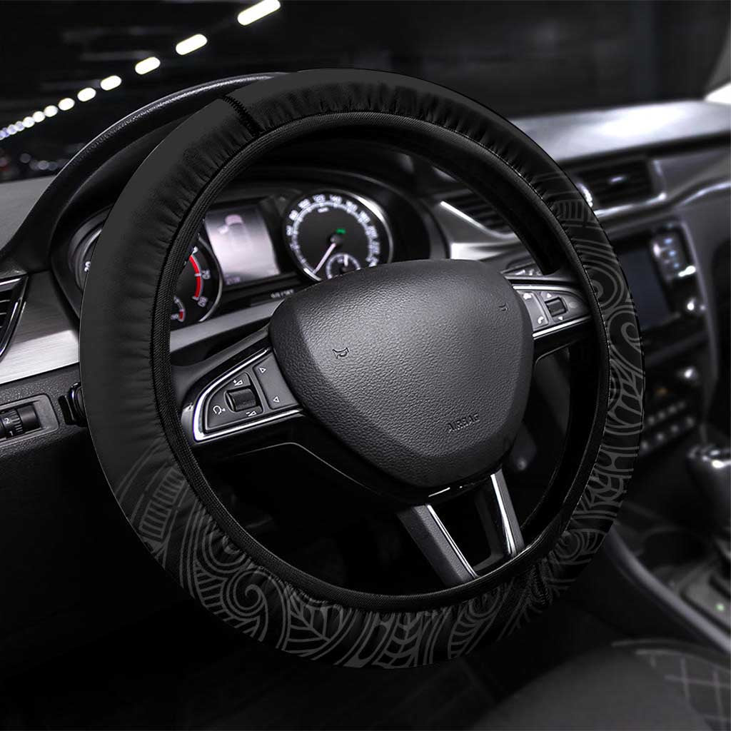 New Zealand Silver Fern Rugby Steering Wheel Cover Aotearoa Kiwi Maori Pattern