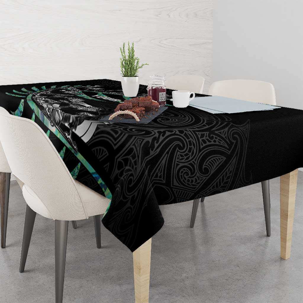 Custom New Zealand Silver Fern Rugby Tablecloth Aotearoa Kiwi Maori Pattern