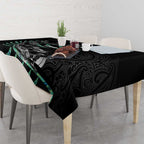 Custom New Zealand Silver Fern Rugby Tablecloth Aotearoa Kiwi Maori Pattern