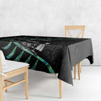Custom New Zealand Silver Fern Rugby Tablecloth Aotearoa Kiwi Maori Pattern