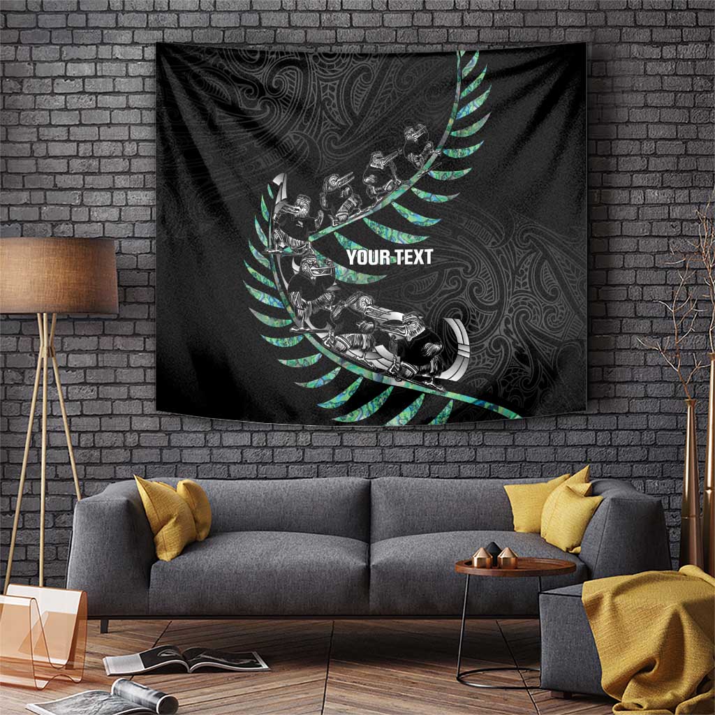 Custom New Zealand Silver Fern Rugby Tapestry Aotearoa Kiwi Maori Pattern