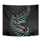 Custom New Zealand Silver Fern Rugby Tapestry Aotearoa Kiwi Maori Pattern