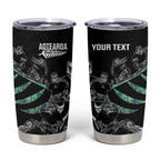 Custom New Zealand Silver Fern Rugby Tumbler Cup Aotearoa Kiwi Maori Pattern