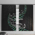 Custom New Zealand Silver Fern Rugby Window Curtain Aotearoa Kiwi Maori Pattern