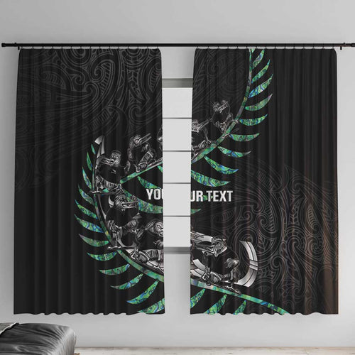 Custom New Zealand Silver Fern Rugby Window Curtain Aotearoa Kiwi Maori Pattern