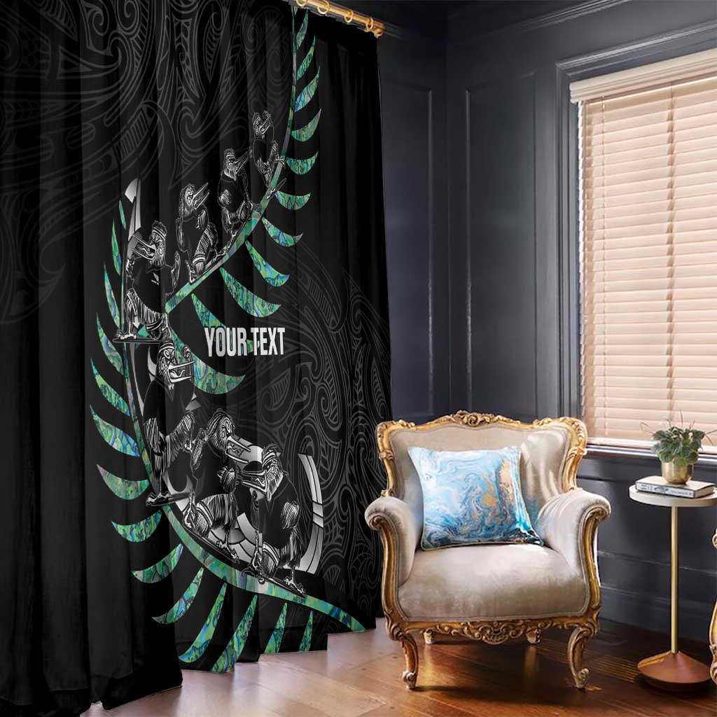 Custom New Zealand Silver Fern Rugby Window Curtain Aotearoa Kiwi Maori Pattern