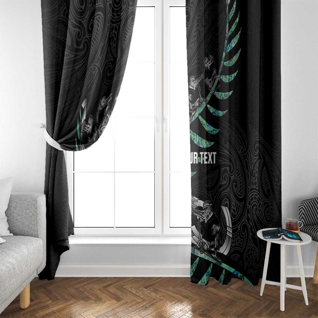 Custom New Zealand Silver Fern Rugby Window Curtain Aotearoa Kiwi Maori Pattern