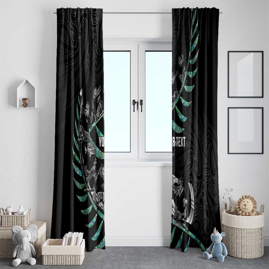 Custom New Zealand Silver Fern Rugby Window Curtain Aotearoa Kiwi Maori Pattern