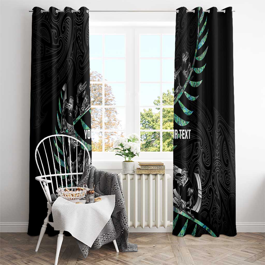 Custom New Zealand Silver Fern Rugby Window Curtain Aotearoa Kiwi Maori Pattern