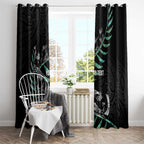 Custom New Zealand Silver Fern Rugby Window Curtain Aotearoa Kiwi Maori Pattern
