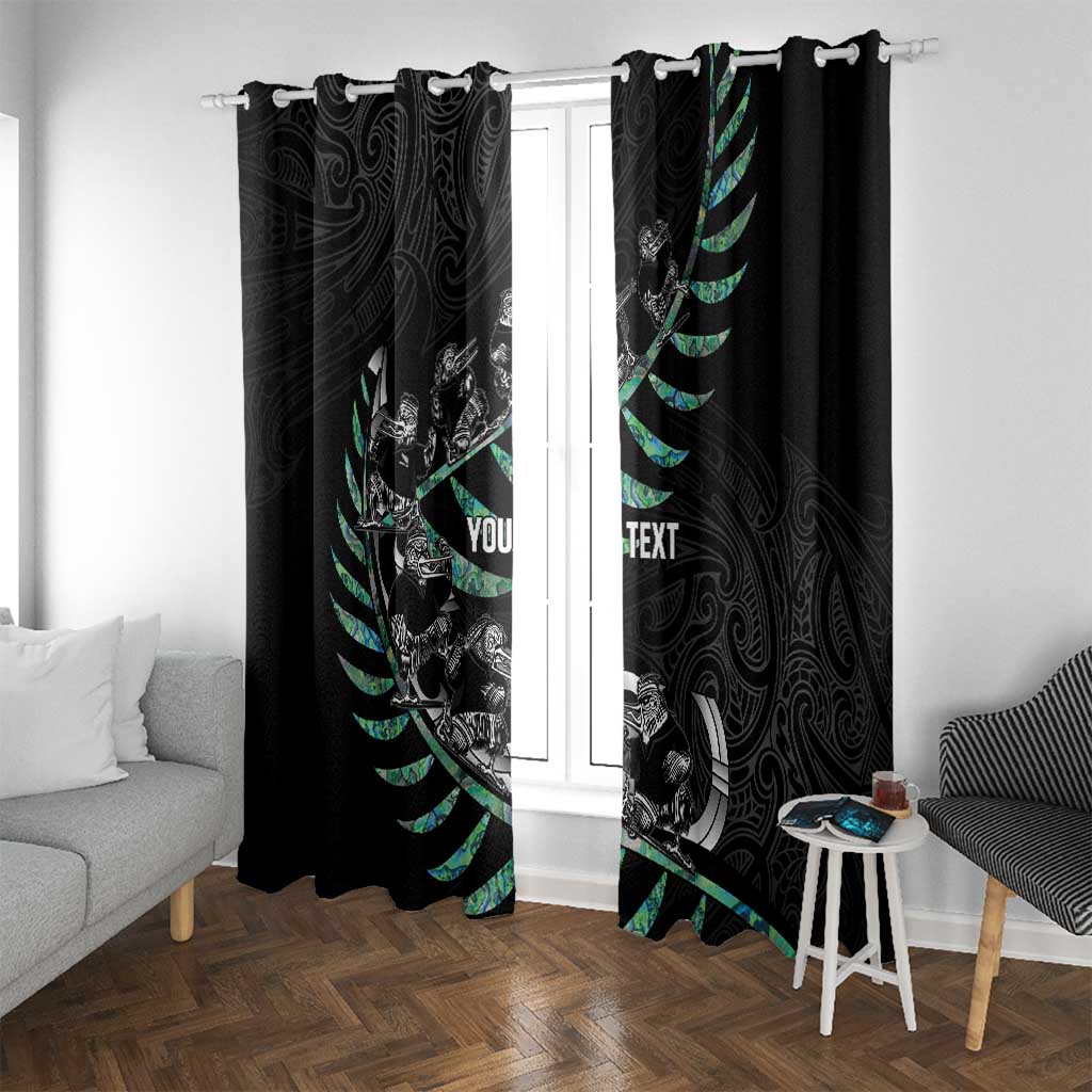 Custom New Zealand Silver Fern Rugby Window Curtain Aotearoa Kiwi Maori Pattern