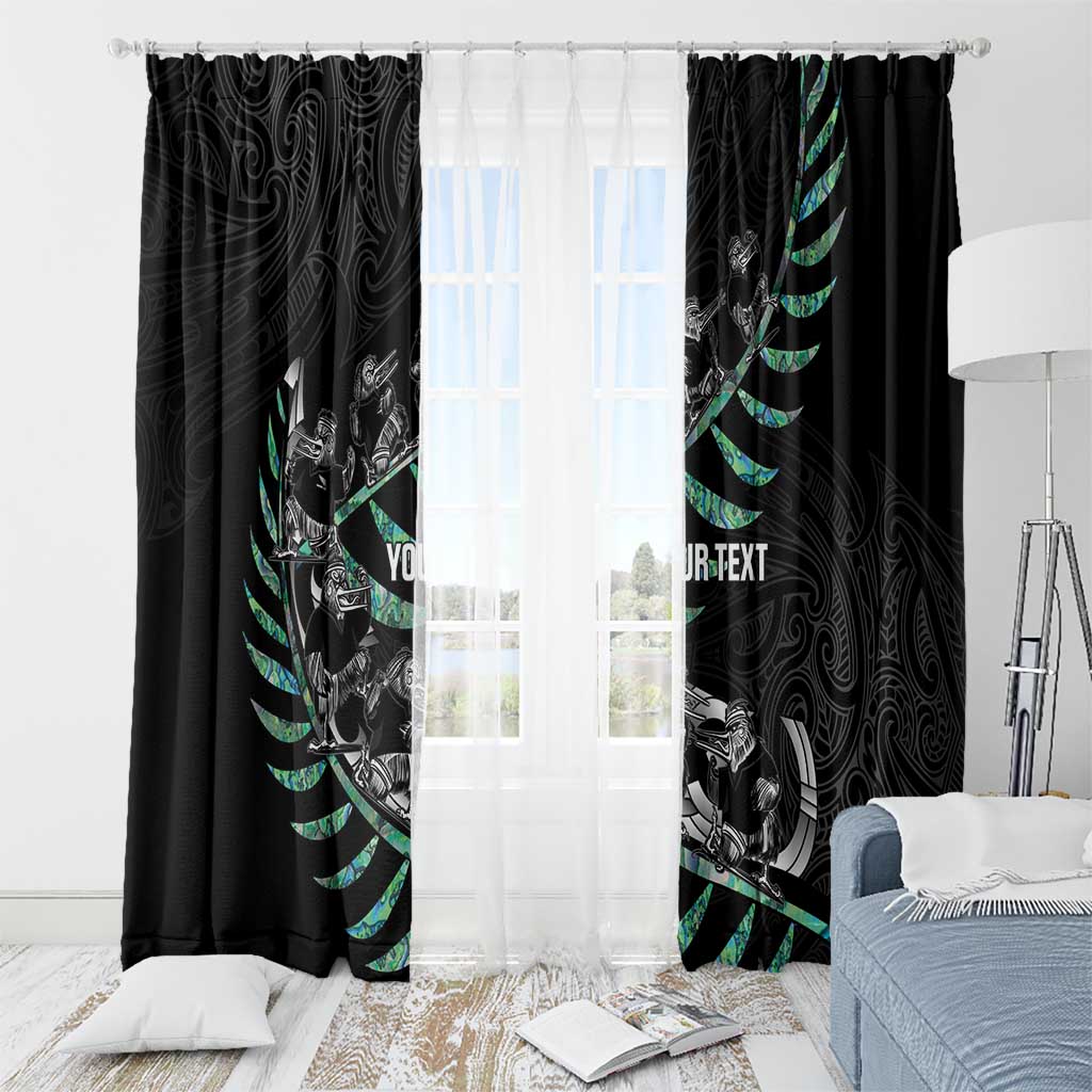 Custom New Zealand Silver Fern Rugby Window Curtain Aotearoa Kiwi Maori Pattern