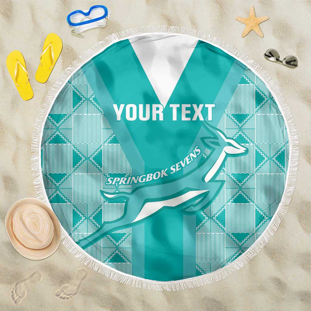 Custom South Africa Rugby Beach Blanket Go Champions Springboks - Teal Version
