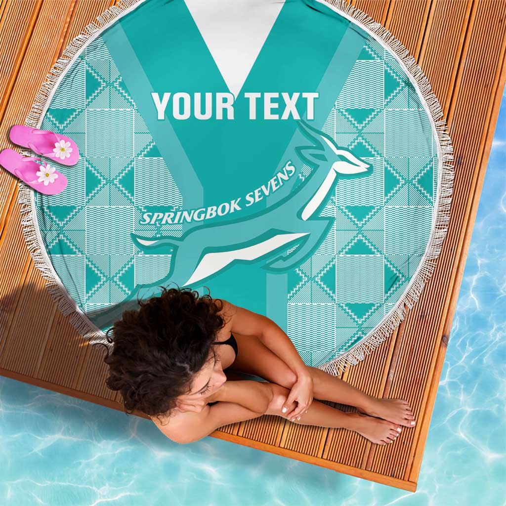 Custom South Africa Rugby Beach Blanket Go Champions Springboks - Teal Version