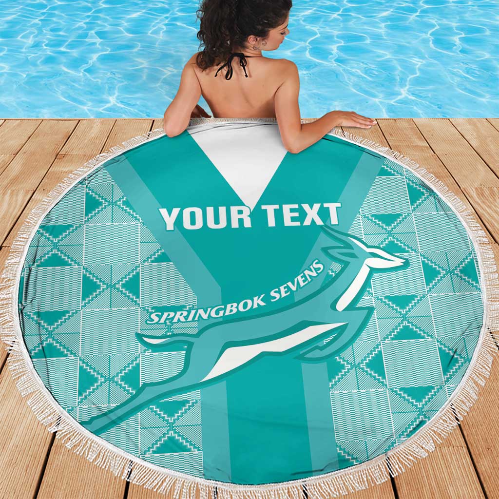Custom South Africa Rugby Beach Blanket Go Champions Springboks - Teal Version