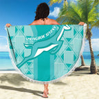 Custom South Africa Rugby Beach Blanket Go Champions Springboks - Teal Version
