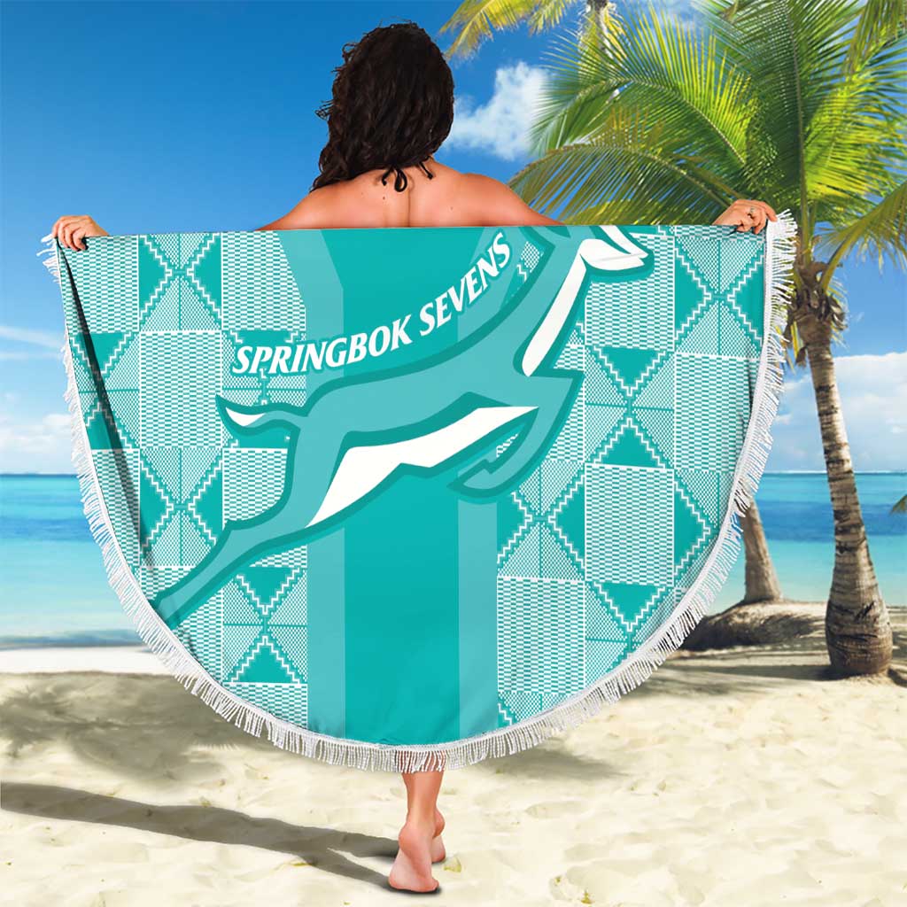 Custom South Africa Rugby Beach Blanket Go Champions Springboks - Teal Version