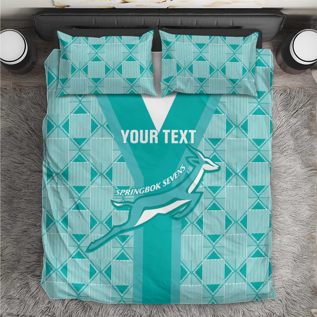 Custom South Africa Rugby Bedding Set Go Champions Springboks - Teal Version