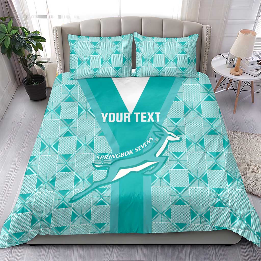 Custom South Africa Rugby Bedding Set Go Champions Springboks - Teal Version