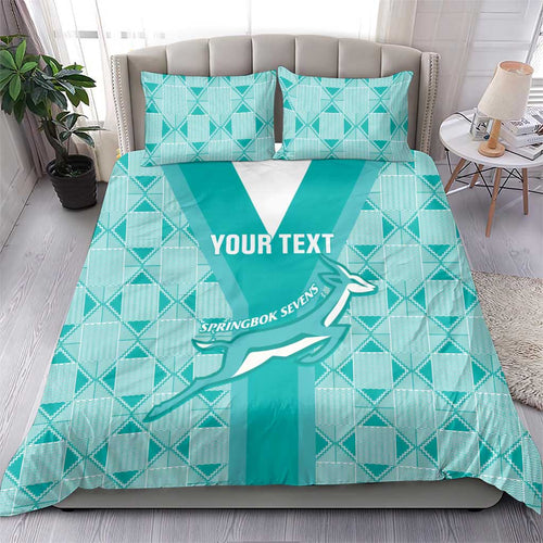 Custom South Africa Rugby Bedding Set Go Champions Springboks - Teal Version