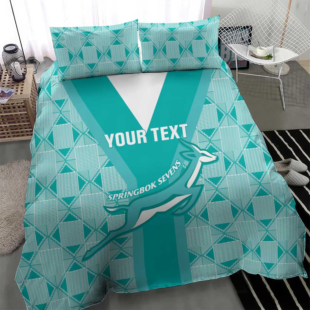 Custom South Africa Rugby Bedding Set Go Champions Springboks - Teal Version