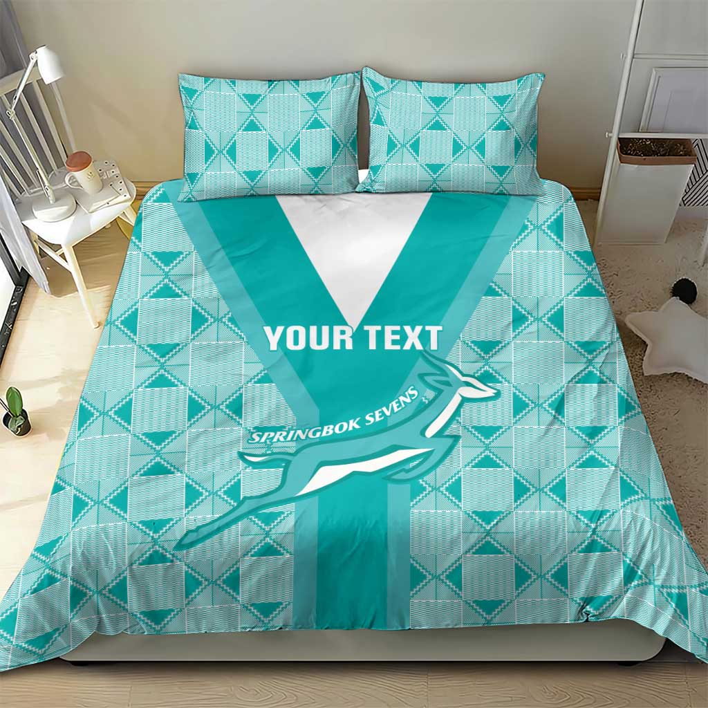 Custom South Africa Rugby Bedding Set Go Champions Springboks - Teal Version