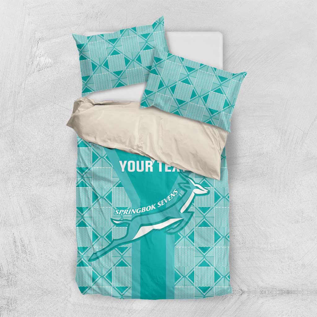 Custom South Africa Rugby Bedding Set Go Champions Springboks - Teal Version