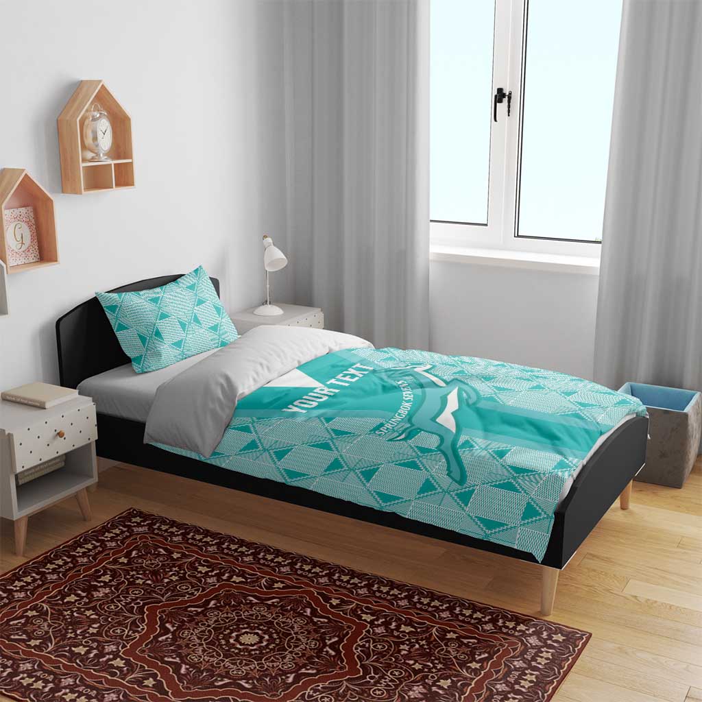 Custom South Africa Rugby Bedding Set Go Champions Springboks - Teal Version