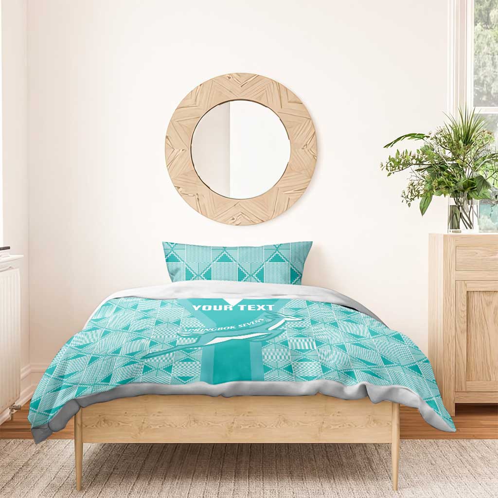 Custom South Africa Rugby Bedding Set Go Champions Springboks - Teal Version