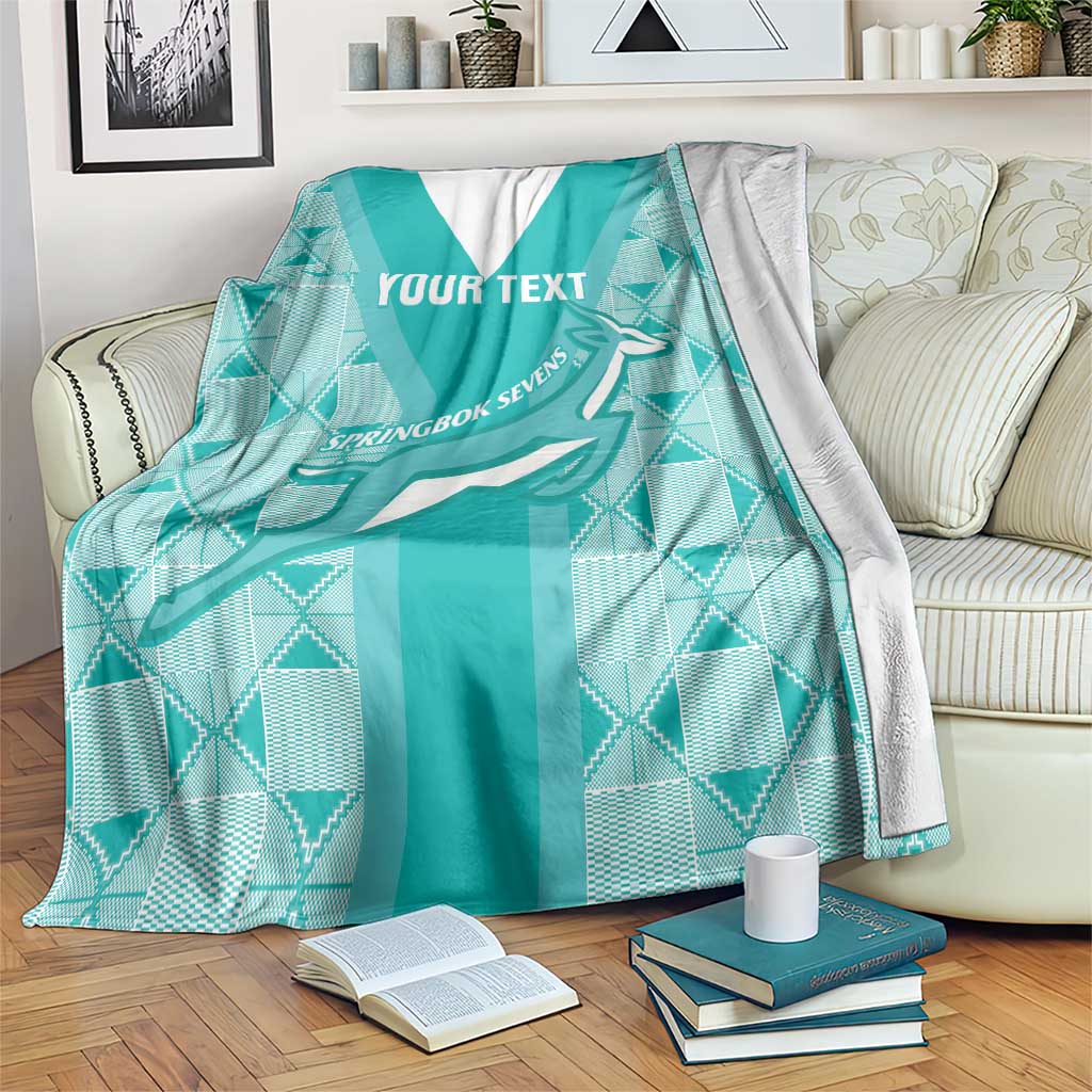 Custom South Africa Rugby Blanket Go Champions Springboks - Teal Version