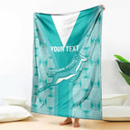 Custom South Africa Rugby Blanket Go Champions Springboks - Teal Version