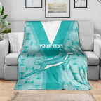 Custom South Africa Rugby Blanket Go Champions Springboks - Teal Version