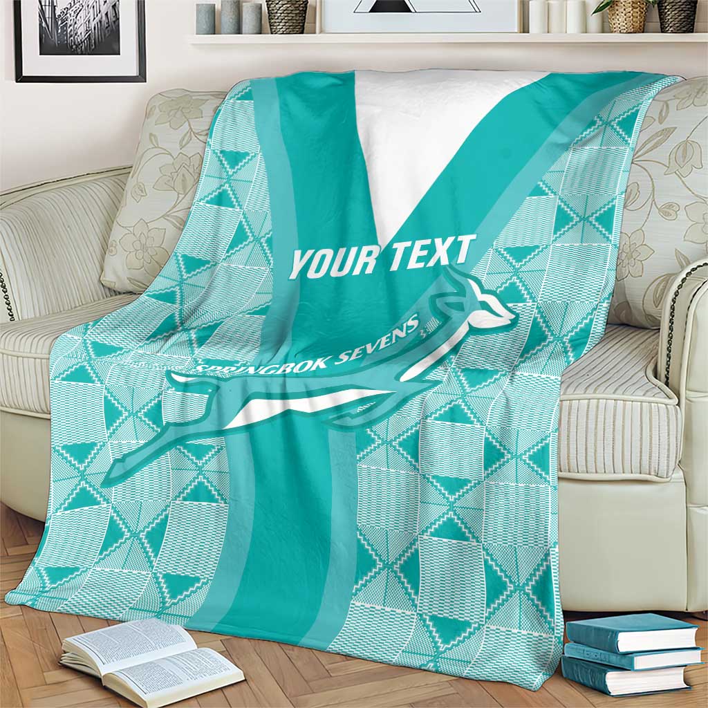 Custom South Africa Rugby Blanket Go Champions Springboks - Teal Version