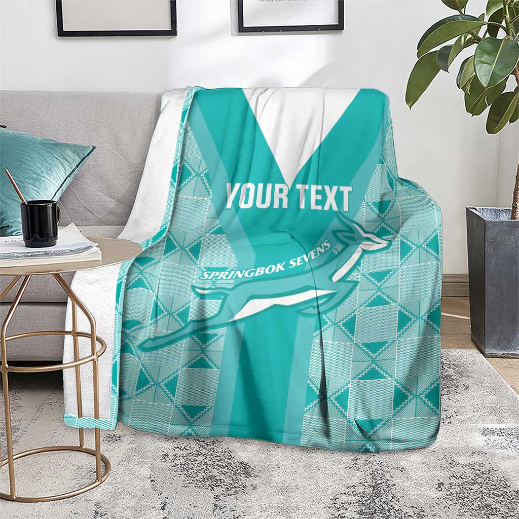 Custom South Africa Rugby Blanket Go Champions Springboks - Teal Version