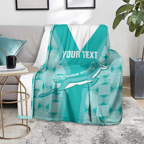 Custom South Africa Rugby Blanket Go Champions Springboks - Teal Version