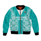 Custom South Africa Rugby Bomber Jacket Go Champions Springboks - Teal Version