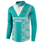 Custom South Africa Rugby Button Sweatshirt Go Champions Springboks - Teal Version