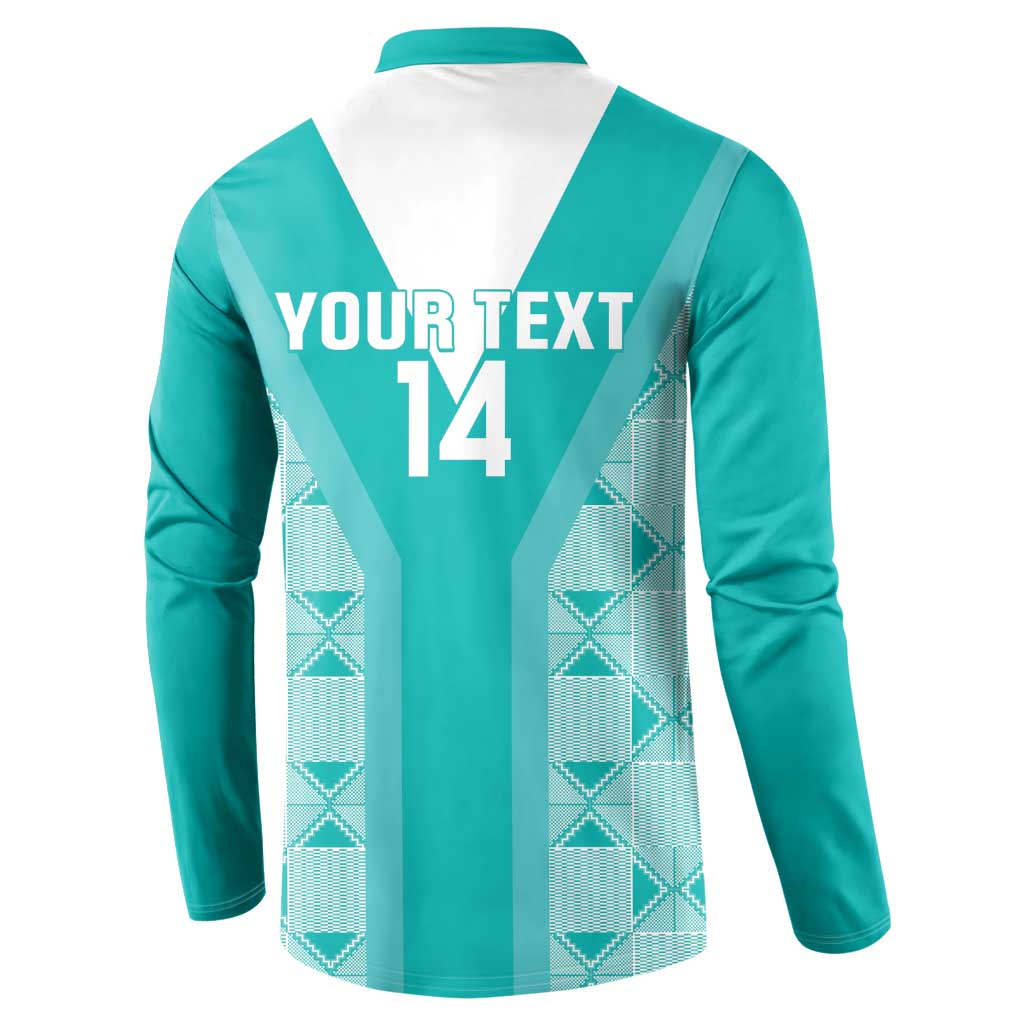 Custom South Africa Rugby Button Sweatshirt Go Champions Springboks - Teal Version