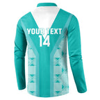 Custom South Africa Rugby Button Sweatshirt Go Champions Springboks - Teal Version