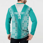 Custom South Africa Rugby Button Sweatshirt Go Champions Springboks - Teal Version