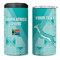 Custom South Africa Rugby 4 in 1 Can Cooler Tumbler Go Champions Springboks - Teal Version