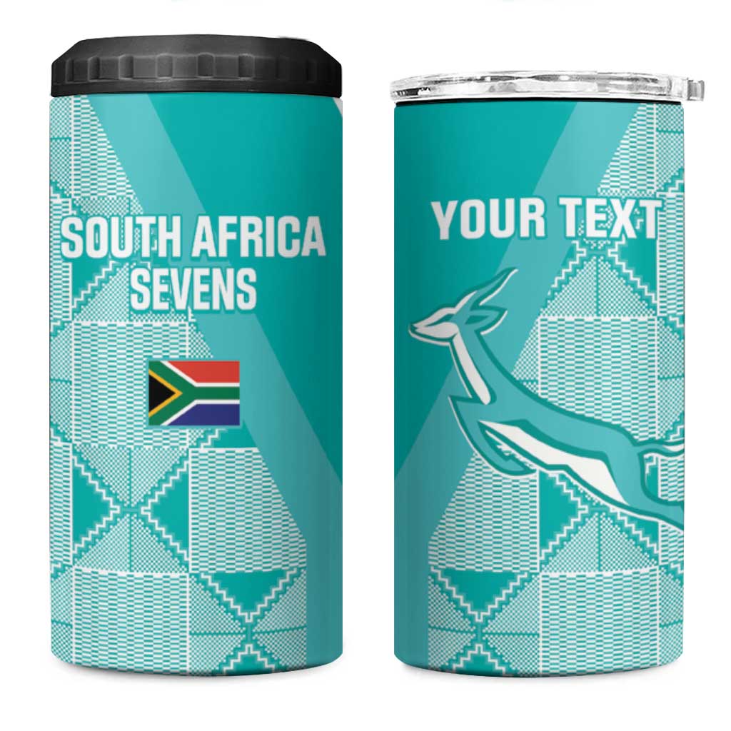 Custom South Africa Rugby 4 in 1 Can Cooler Tumbler Go Champions Springboks - Teal Version