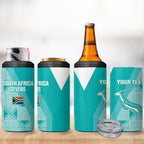 Custom South Africa Rugby 4 in 1 Can Cooler Tumbler Go Champions Springboks - Teal Version