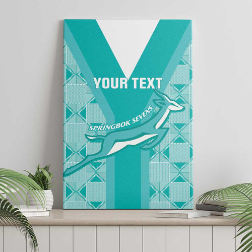 Custom South Africa Rugby Canvas Wall Art Go Champions Springboks - Teal Version